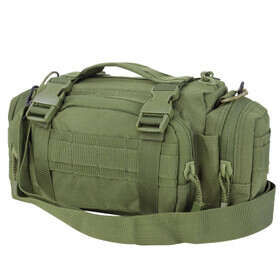 Condor Deployment Bag in OD Green features a sturdy web carrying handle